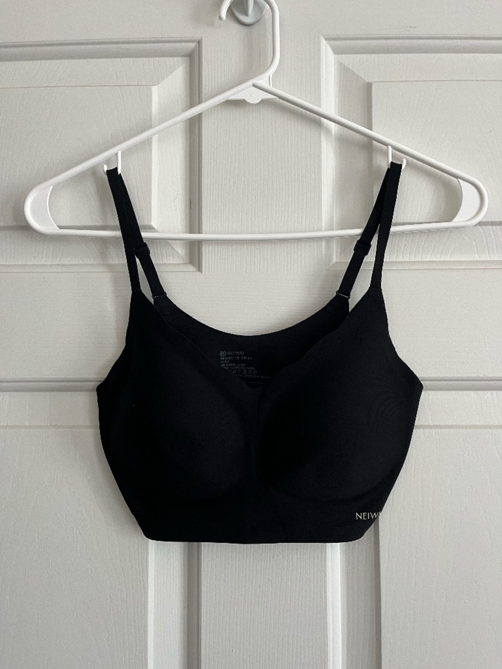 Neiwai Barely Zero Fixed Cup Wavy Black Bra | Size Small